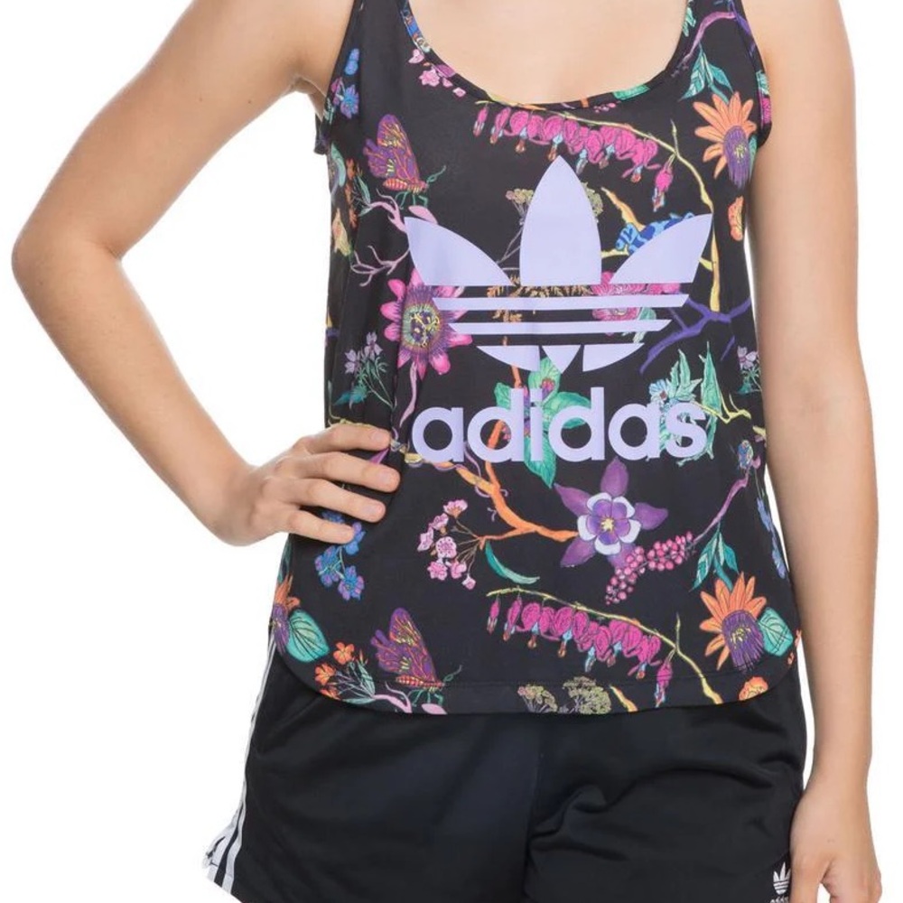 Adidas Black Floral Tank Top A33